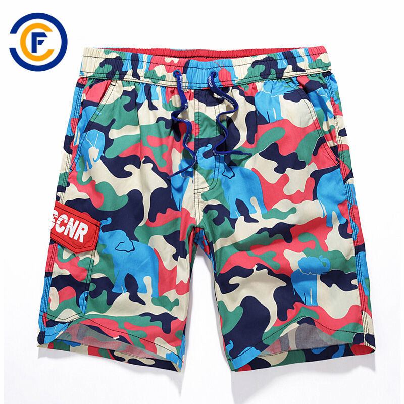 Oeko-Tex Full Waist Polyester Patterned Men Board Short Swimwear