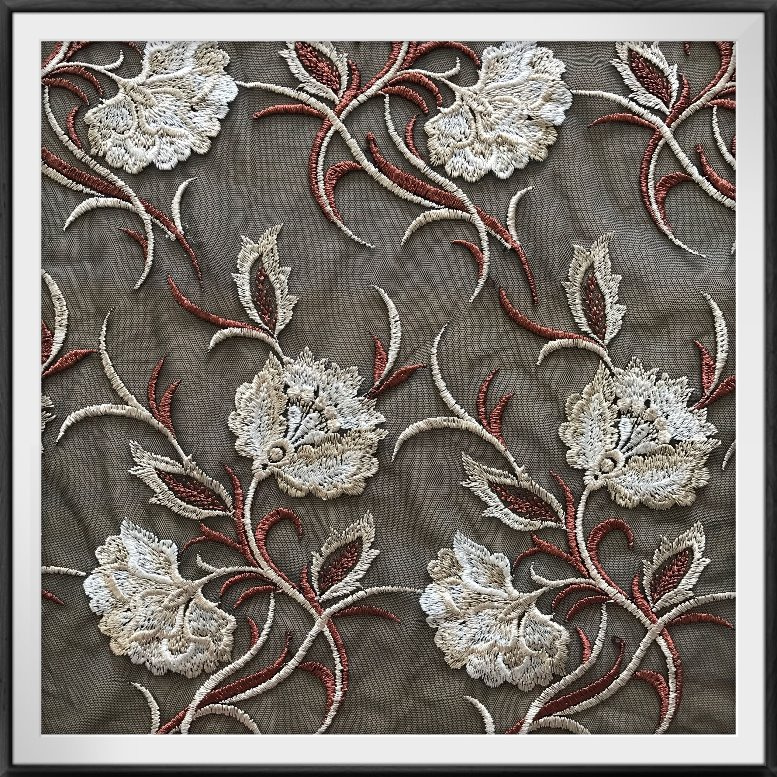 4 Tones Mesh Embroidery Lace Tulle Embroidery Lace Multi-Color Lace