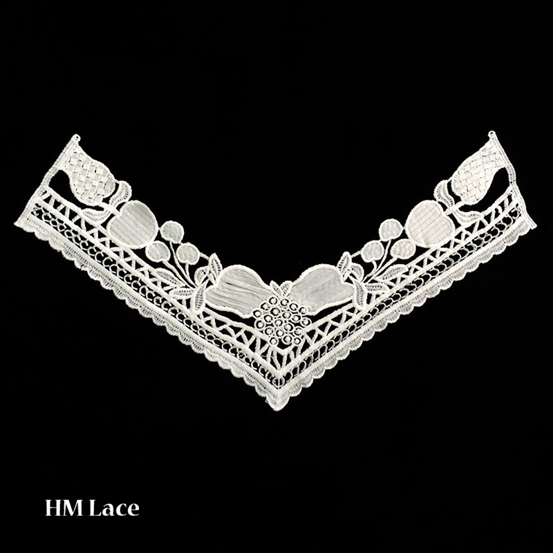 Flower Patch Pattern Custom Garment Decorative Embroidery Collar Lace Applique X030
