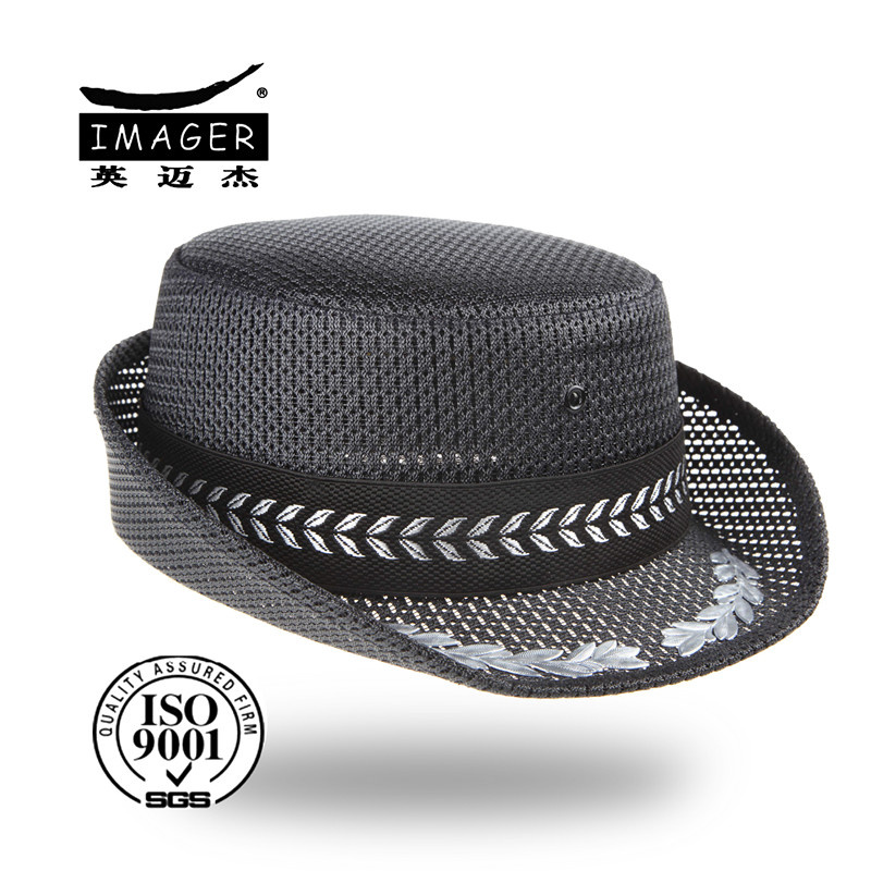 Gray Bucket Cap with Embroidered Peak