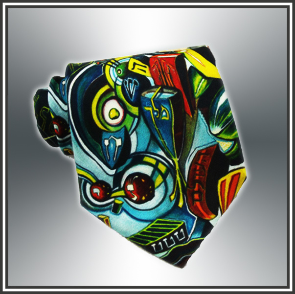 Print Tie on Fabric, 100% Poly Satin, Poly Twill (m057)