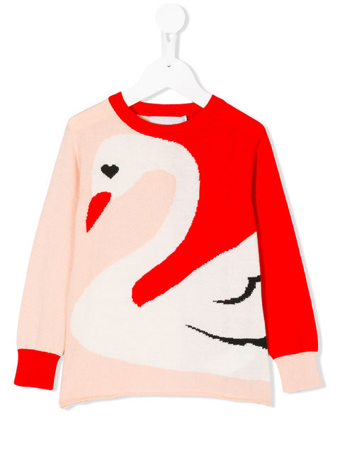 Custom Girl's Assorted Colour Sweatershirt in Swans Print