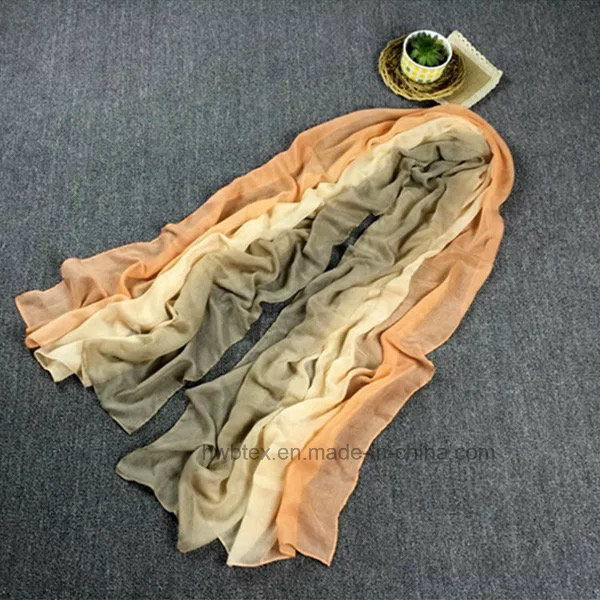 Wholesale Polyester Fashion Scarf with Degrading Color (HT05)