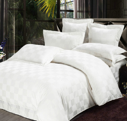 100%Cotton White Plain Bedding Set