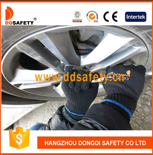Ddsafety 2017 7 Gauge 4 Yarns Black Cotton Polyester Gloves