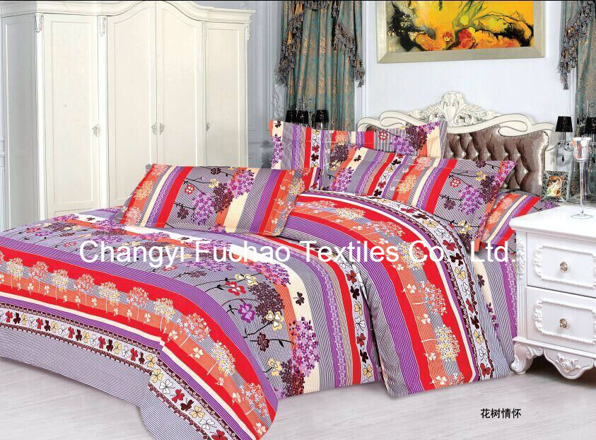 China Suppiler Home Textile Queen/King/Full/Twin Size Colorful Bedding Set