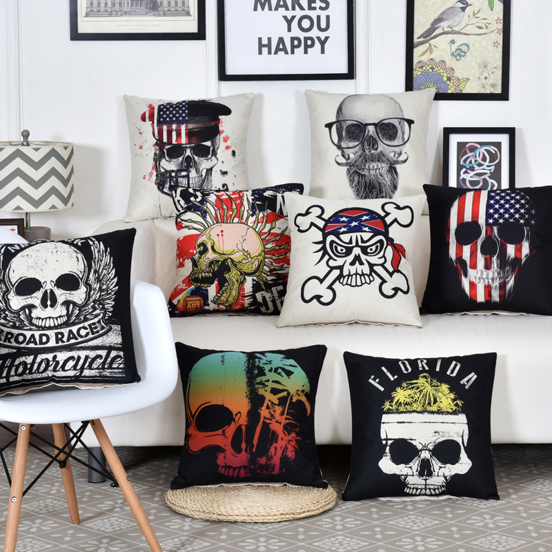 Home Decorative Custom Factory Sale Sofa Cushion Printed Cushion Cover Cotton Linen