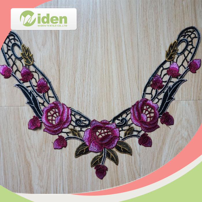 100 Polyester Embroidery Collar Lace Rose Patterns