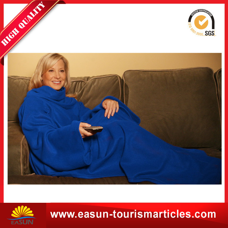 Thick Warm Fleece Custom Wearable TV Blanket with Sleeves