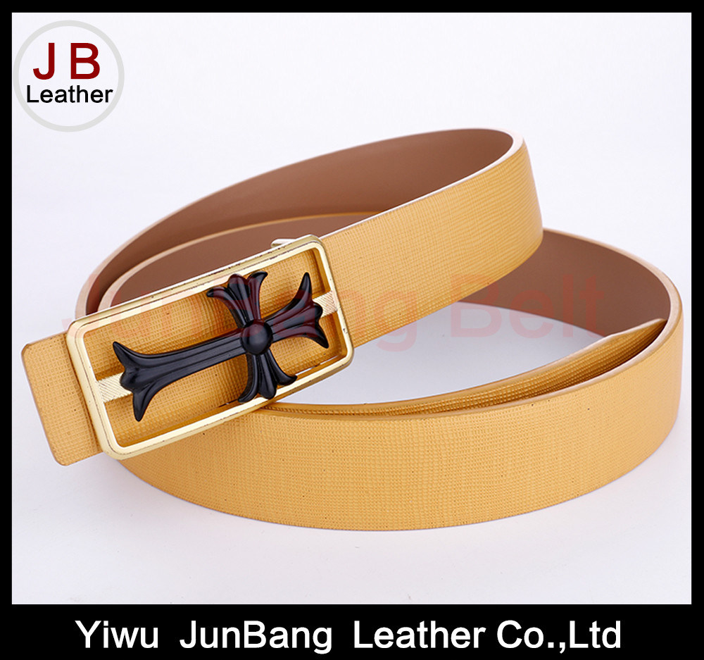 Fashion Men's Leather Belt with Cross Buckle