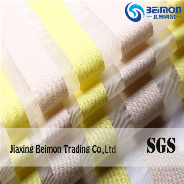 Polyester Yarn Dye Irregularity Stripe Organza Fabric