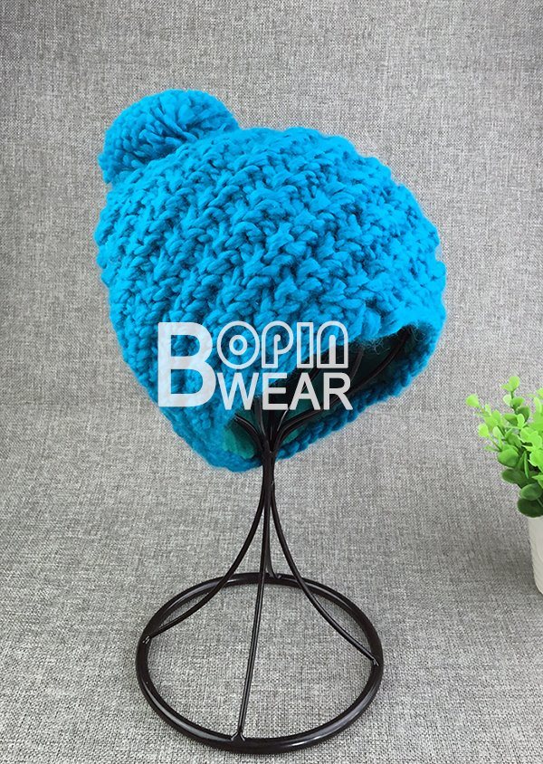 Wool Acrylic Bobble Beanie Hat