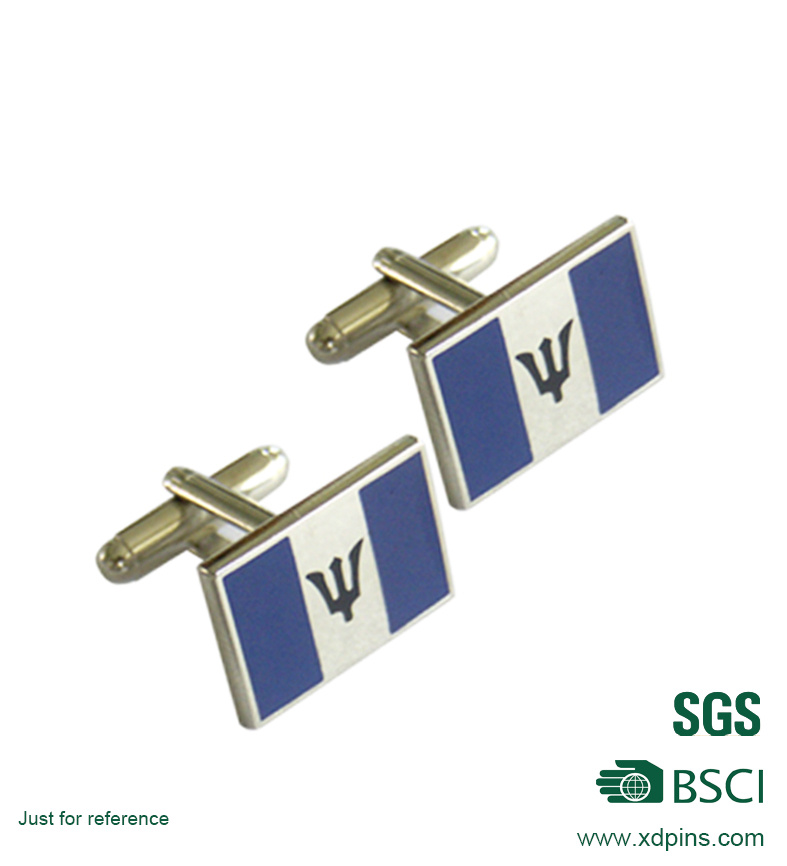 2016 Custom Logo Decoration Silver Cufflinks with Enamel