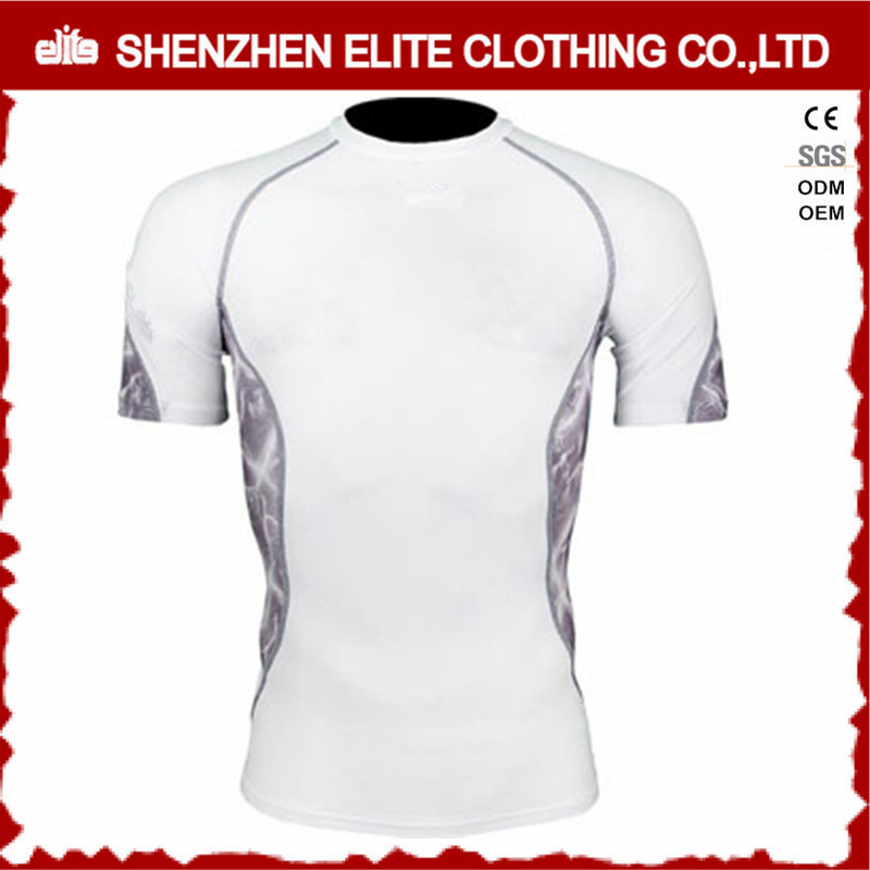 2017 New Design White Short Sleeves Rash Guards Summer (ELTRGI-18)