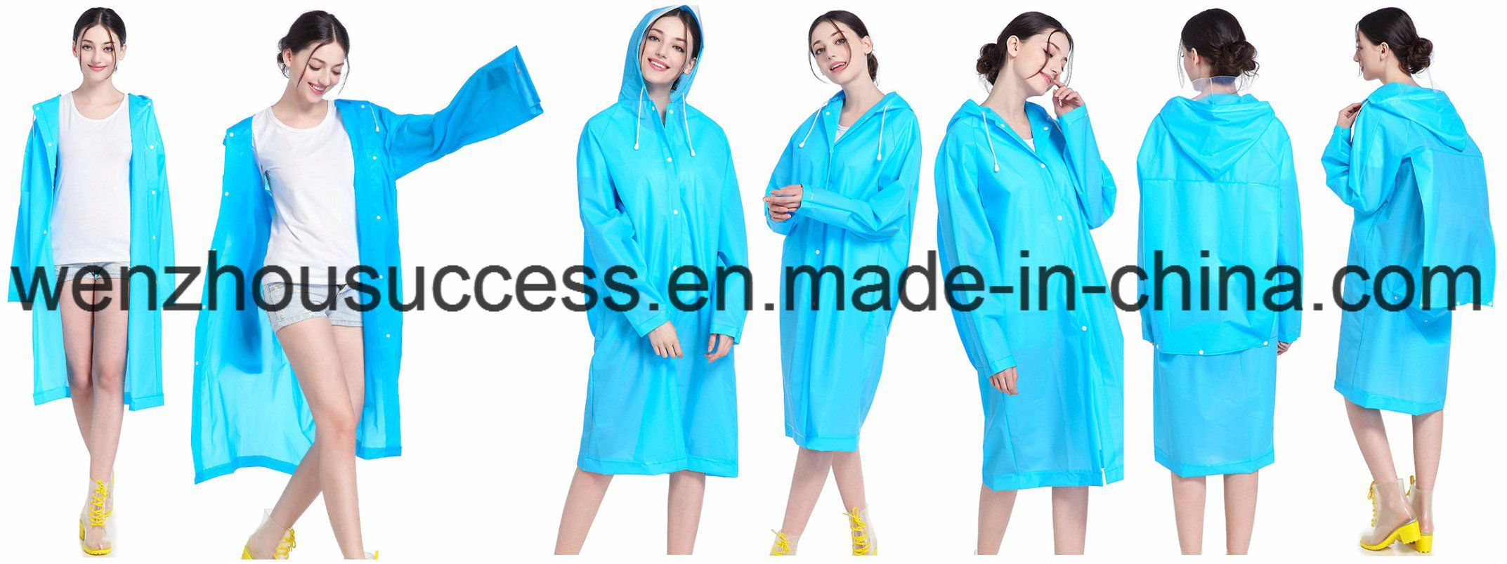 Light Reusable PVC Poncho/Rain Poncho with PU Coating