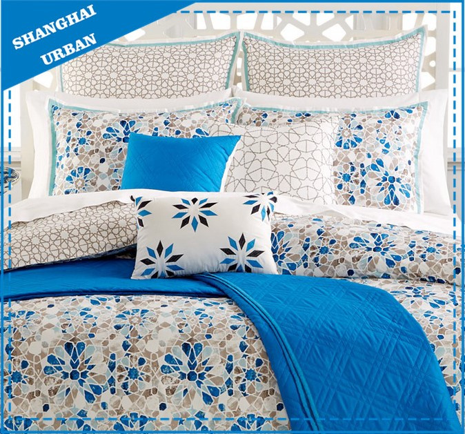 Mosaic Snowflake Design Printed Polycotton Duvet Cover Set