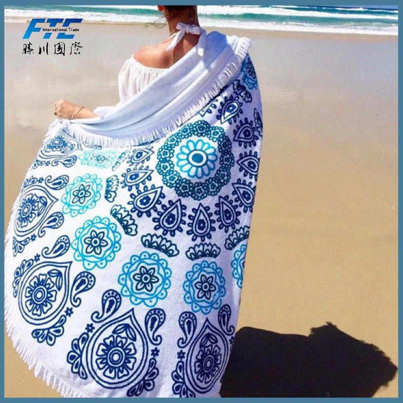 Sunbathe Round Beach Towels New Large Microfiber Printed Yoga Towel