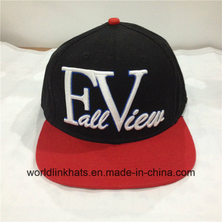 Custom Two Tone 3D Embroidery 6 Panel Popular Snapback Cap