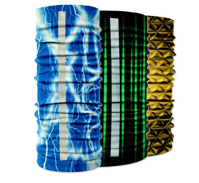 Reflective Double Strips Printed Tubular Scarf