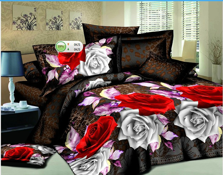 Elegant Flower Printing Colorful Magic Zhejiang Wholesale 3D Bedding Sets