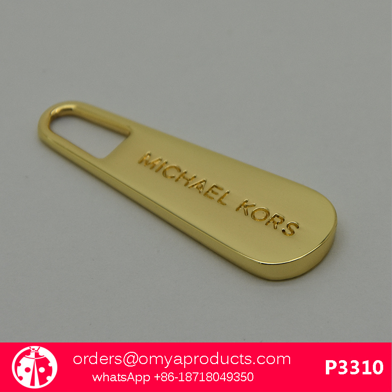 Handbag Brass Zipper Puller with Custom Logo Engraved