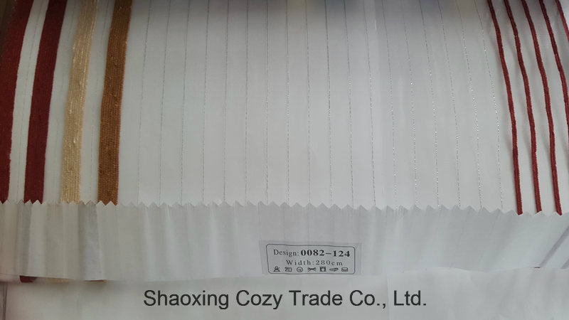 New Popular Project Stripe Organza Voile Sheer Curtain Fabric 0082124