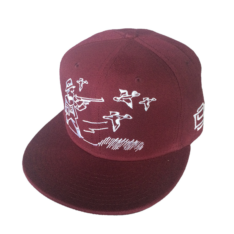 Custom Flat Brim Cotton Has Embroidered Cap