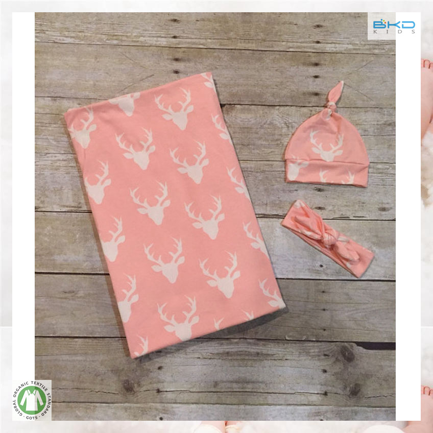 All-Over Printing Baby Wear Gots Baby Blanket Set