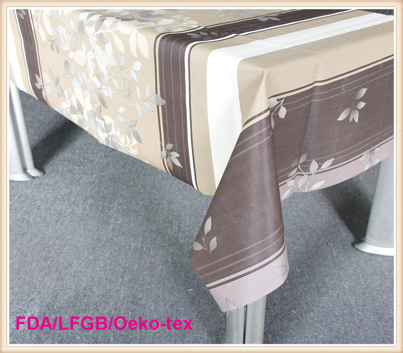 PVC Printed Table Cloth with Nonwoven Backing for Wedding