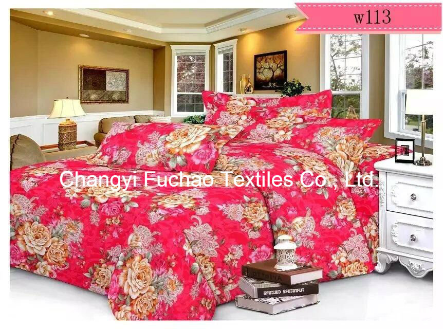 Printed Pattern Poly/Cotton Queen Fitted Bedspread Patchwork Bedding Set