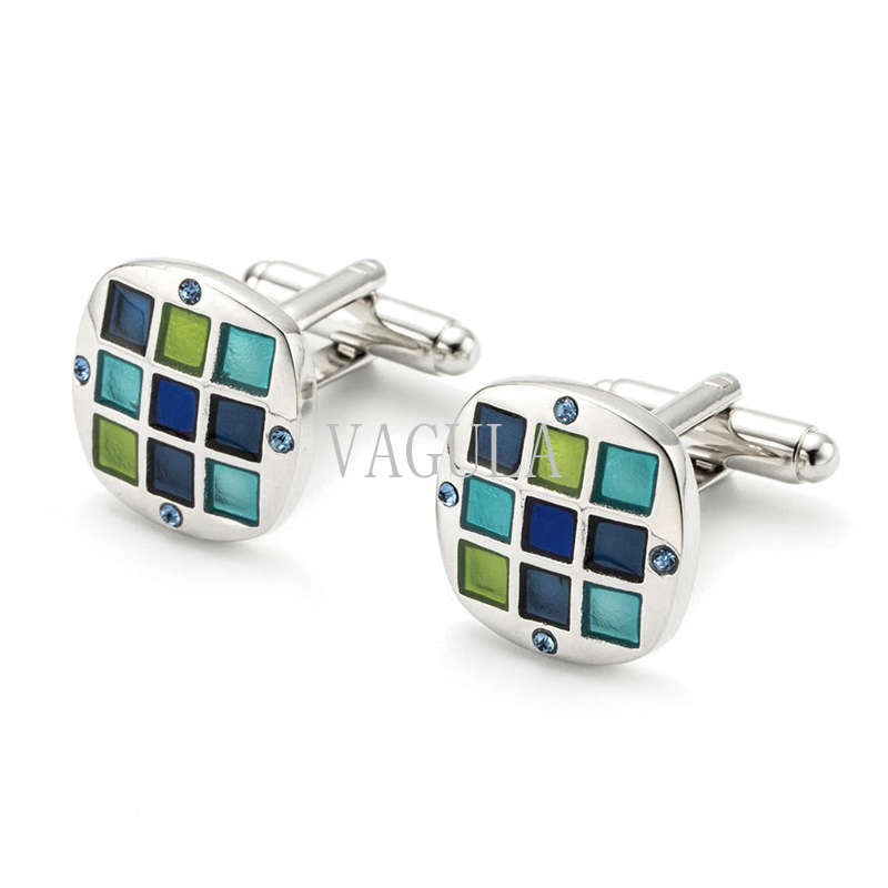 VAGULA New Style Top Quality Enamel Gemelos Crystal Cufflinks 167