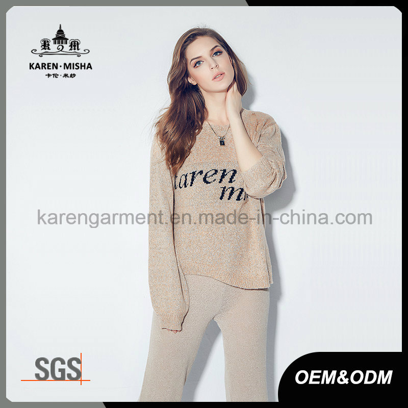 Karen Letters Patterned Fashion Oversized Sweater with Broken Holes