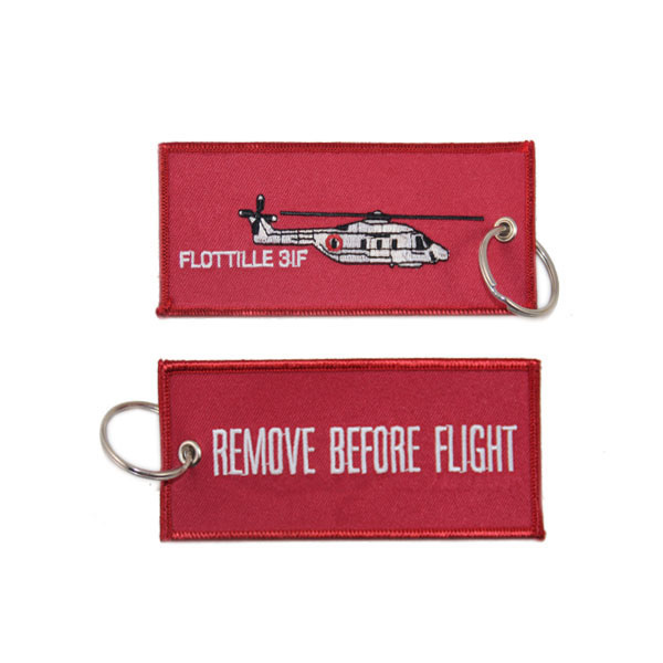 High Quality Cheap Twill Custom Promotion Embroidery Keychain