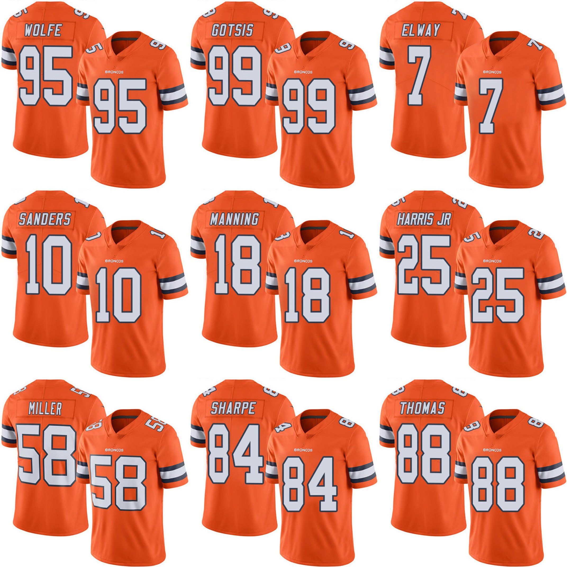 Denver Adam Gotsis Derek Wolfe Demaryius Thomas Sharpe Football Jerseys