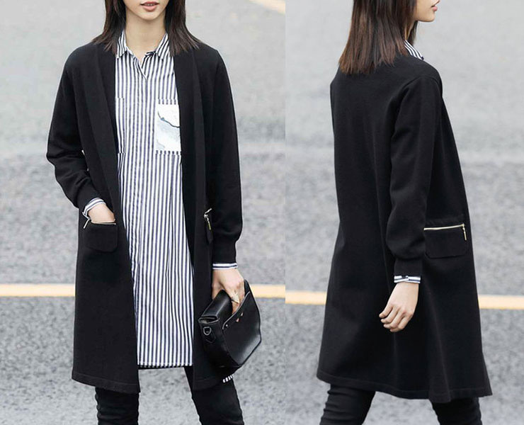 Ladies Casual Jacket with Collarless Fashion Jacket