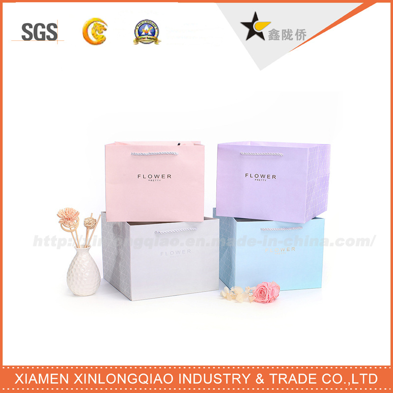 Fency Design Flower High Quality Custom Paper Bags with Handle