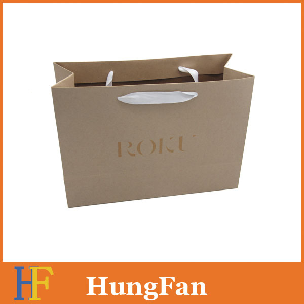 Custom Logo Drawstring Kraft Paper Shopping Bag with Price