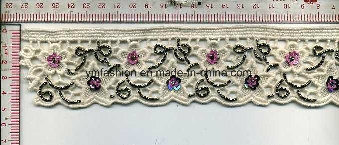 Fashion Lace with Beads Garment Accessories (J-0176)