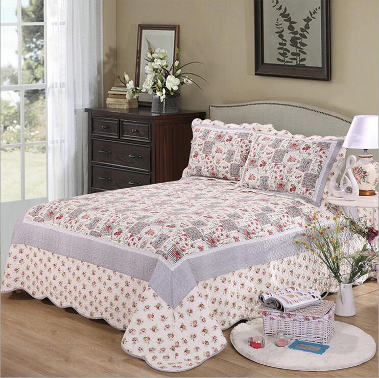 Customized Prewashed Durable Comfy Bedding Quilted 1-Piece Bedspread Coverlet Set for 21