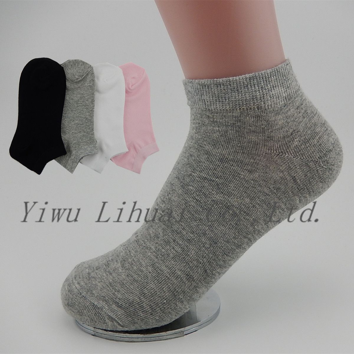 2018 Classical Pure Color Ladies Plain Ankle No Show Socks