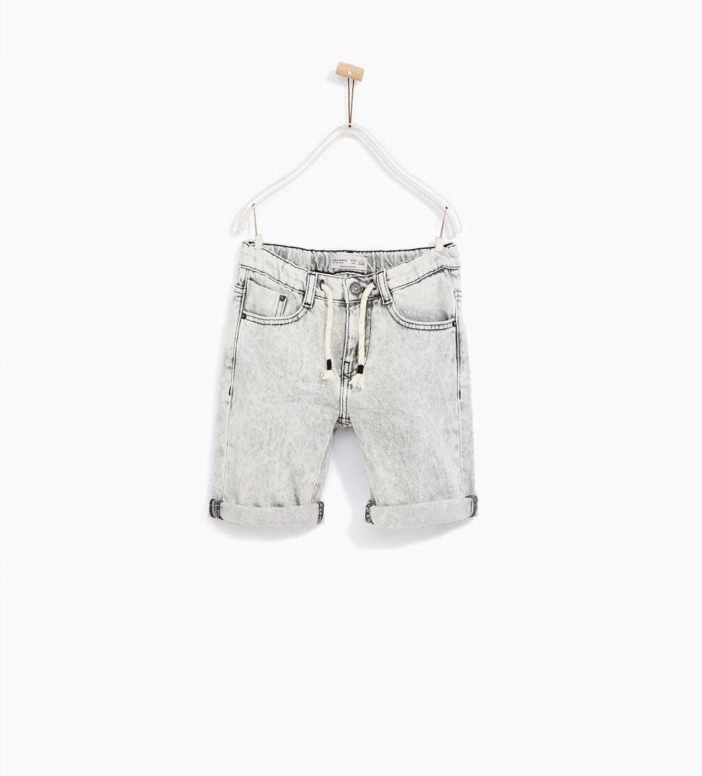 Kids Bleached Denim Bermuda Shorts (4~14y)