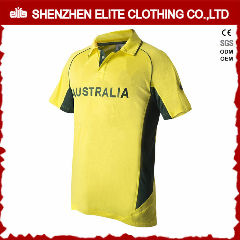 Custom Made Popular Quick Dry Yellow Cricket Jersey (ELTCJI-13)