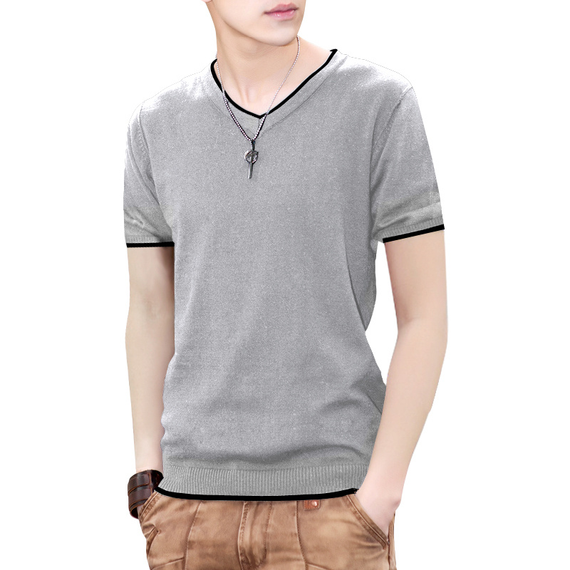 Custom Men's Polyester Knitting Hot Sell T-Shirt