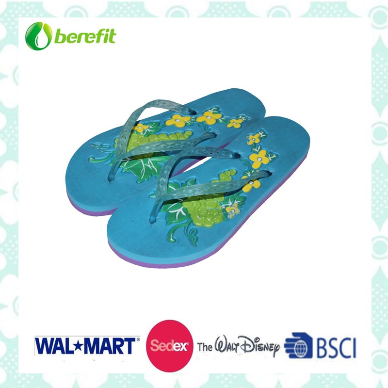 Women's EVA Slippers and PVC Straps with Bright Printing