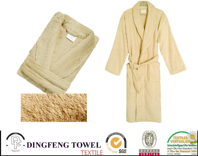 100% Cotton Solid Color Plain Terry Bathrobe Df-8852