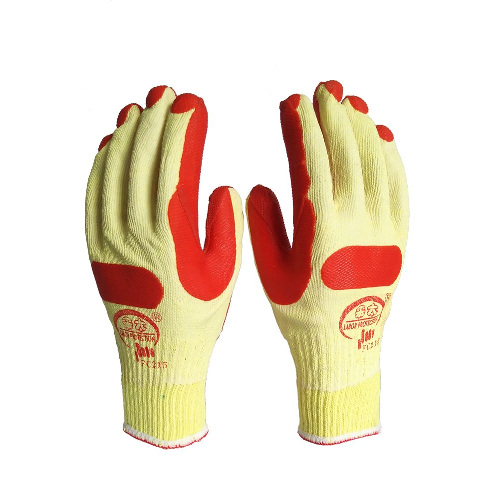 Shandong Cheap Rubber Coated Palm Glove with Design in Bulk