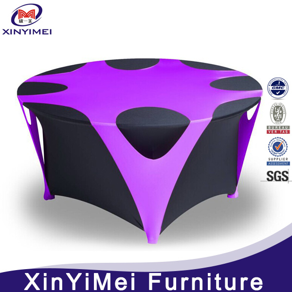Custom Purple Spandex Cloth Table Cloth
