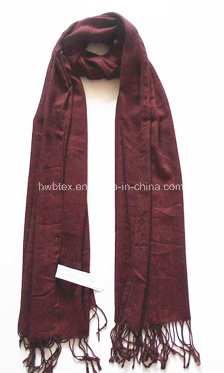 New Style Melange Viscose/Polyester Plain Stole/Shawl/ Scarf (HWBVS065)