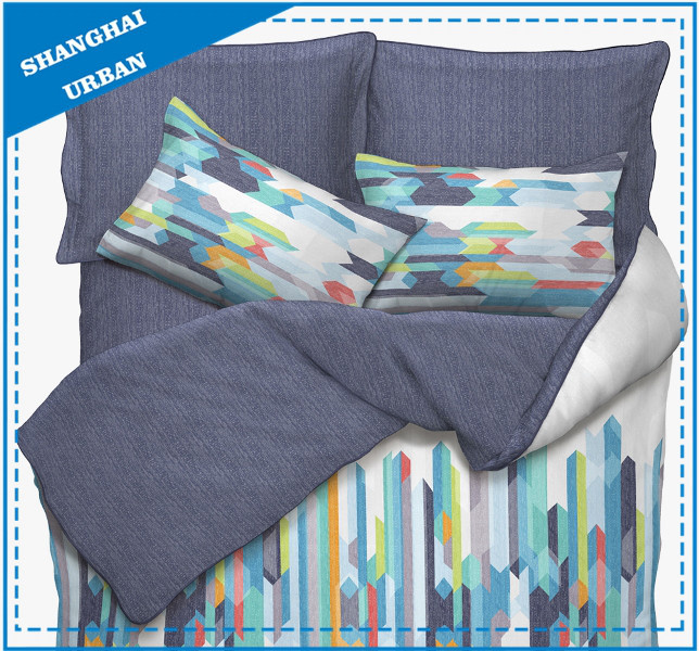 Mosaic Design Printed Cotton Duvet Cover Bedding Set