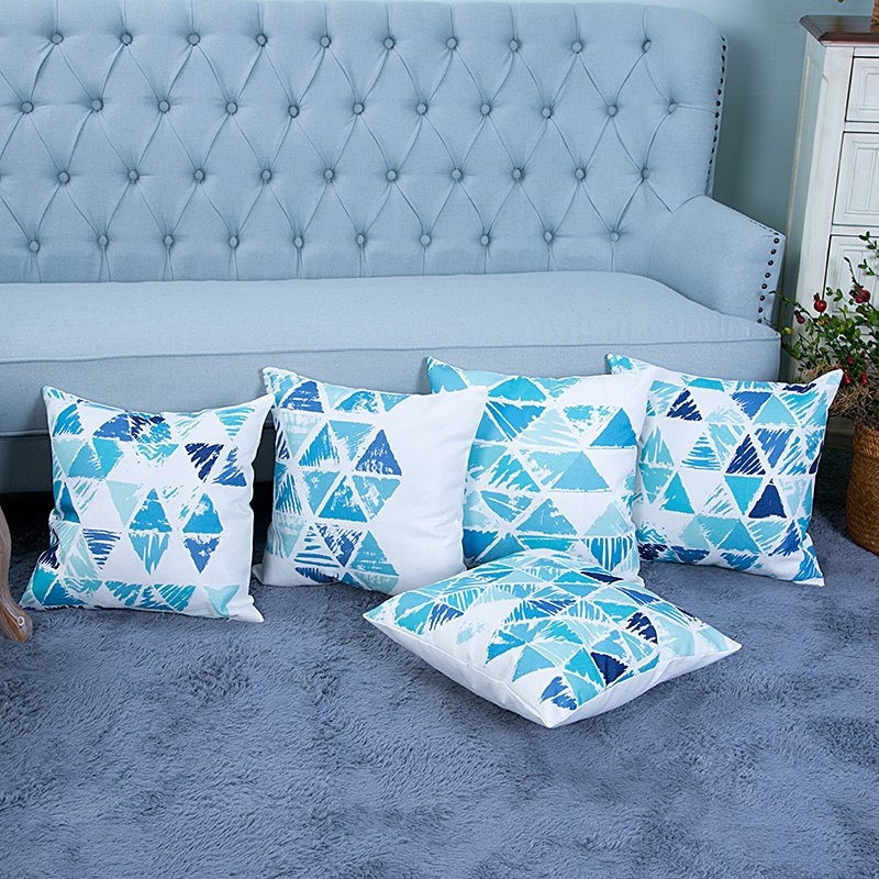 Digital Print Decorative Cushion/Pillow with Ikat Geometric Pattern (MX-13)